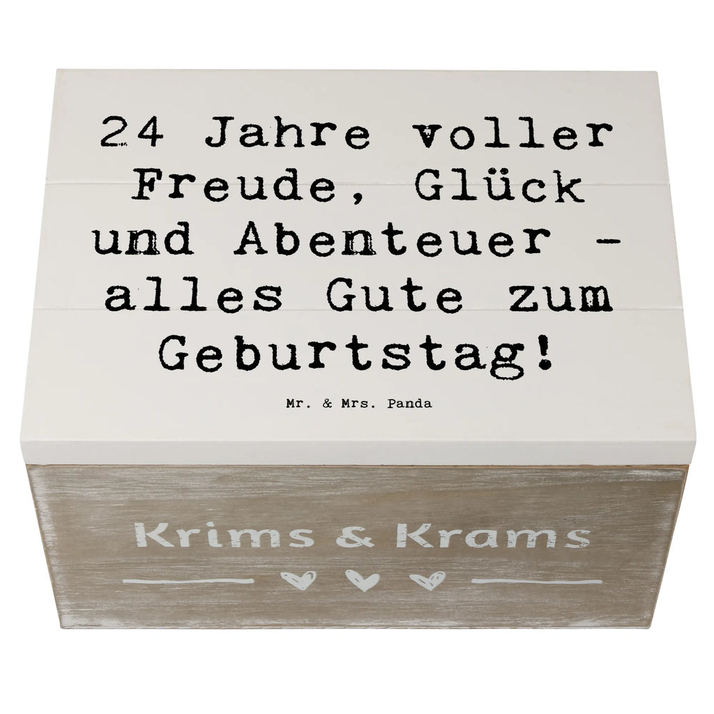 Wooden chest Saying 24 Jahre voller Freude, Glück und Abenteuer - alles Gute zum Geburtstag! Geschenkbox, XXL, Kiste, Erinnerungskiste, Geschenkdose, Schatulle, Schatzkiste, Aufbewahrungsbox, Erinnerungsbox, Dekokiste, Holzkiste, Truhe, Geburtstag, Geburtstagsgeschenk, Geschenk