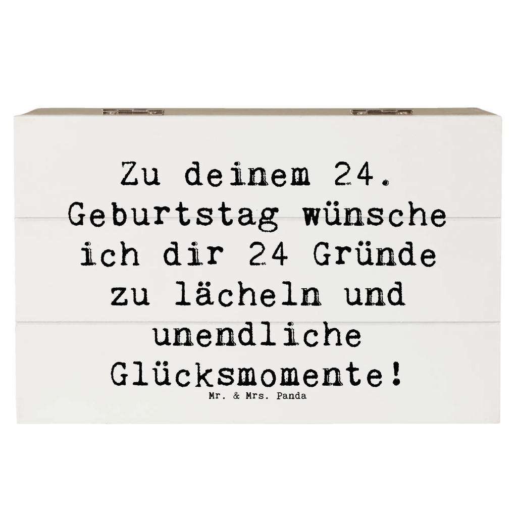 Wooden chest Saying Zu deinem 24. Geburtstag wünsche ich dir 24 Gründe zu lächeln und unendliche Glücksmomente! Aufbewahrungsbox, Holzkiste, Geschenkbox, Erinnerungskiste, Geschenkdose, Schatulle, Dekokiste, XXL, Kiste, Schatzkiste, Erinnerungsbox, Truhe, Geburtstag, Geburtstagsgeschenk, Geschenk