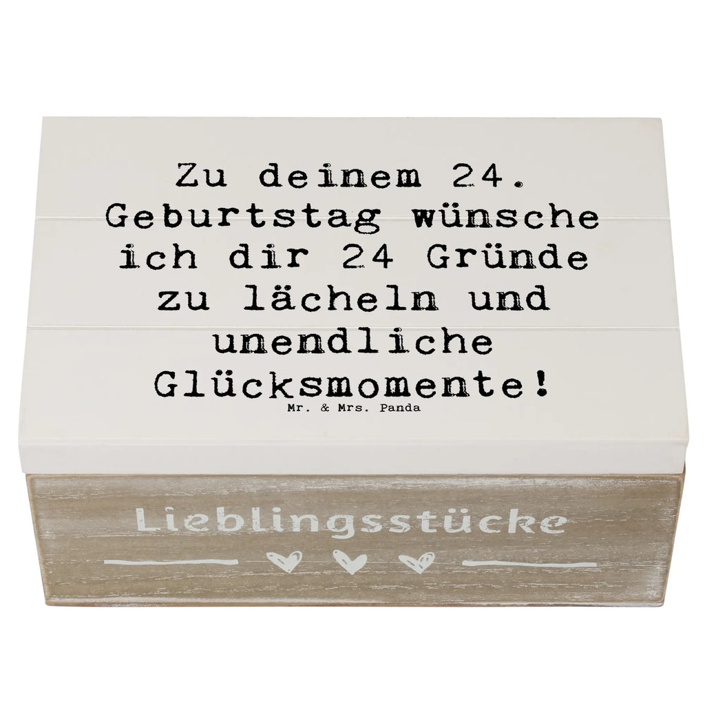 Wooden chest Saying Zu deinem 24. Geburtstag wünsche ich dir 24 Gründe zu lächeln und unendliche Glücksmomente! Aufbewahrungsbox, Holzkiste, Geschenkbox, Erinnerungskiste, Geschenkdose, Schatulle, Dekokiste, XXL, Kiste, Schatzkiste, Erinnerungsbox, Truhe, Geburtstag, Geburtstagsgeschenk, Geschenk