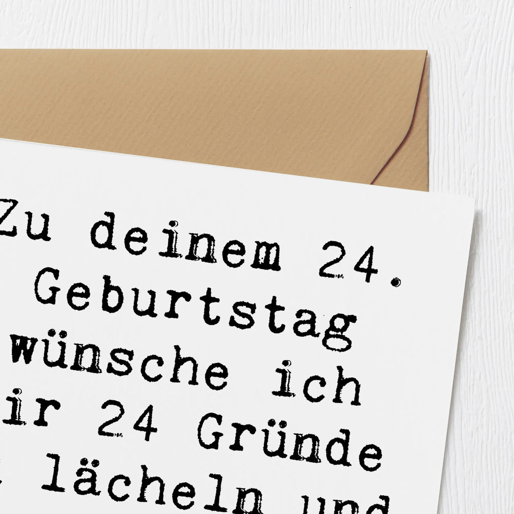 Deluxe Karte Spruch 24. Geburtstag Glück Hochwertige Klappkarte, Klappkarte, Karte, Grußkarte, Einladungskarte, Glückwunschkarte, Hochzeitskarte, Hochwertige Grußkarte, Geburtstagskarte, Geburtstag, Geburtstagsgeschenk, Geschenk