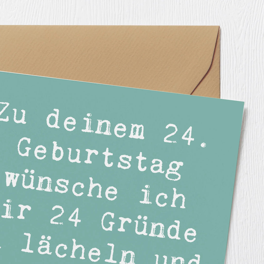 Deluxe Karte Spruch 24. Geburtstag Glück Hochwertige Klappkarte, Klappkarte, Karte, Grußkarte, Einladungskarte, Glückwunschkarte, Hochzeitskarte, Hochwertige Grußkarte, Geburtstagskarte, Geburtstag, Geburtstagsgeschenk, Geschenk