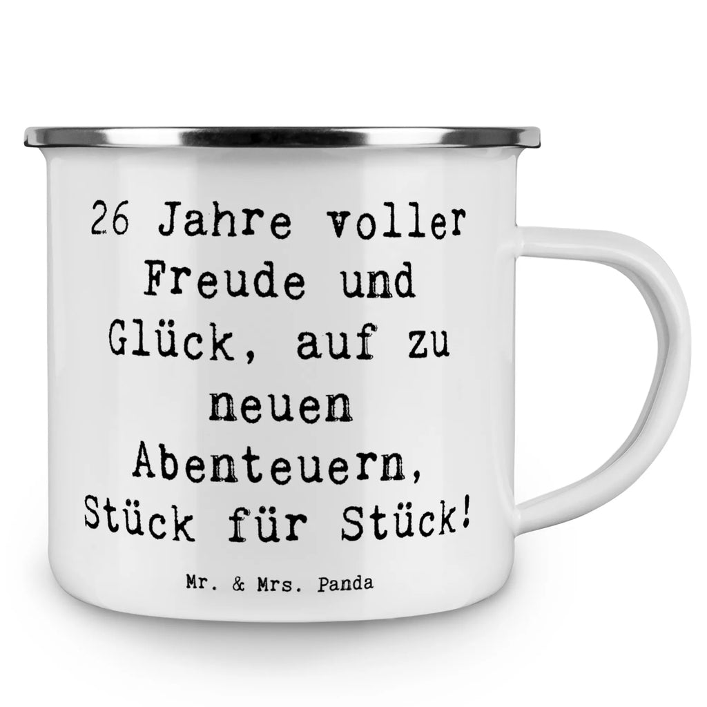 Enamel camping mug Saying 26 Jahre voller Freude und Glück, auf zu neuen Abenteuern, Stück für Stück! Metalltasse für Camping, Metall Tasse, Emaille Becher Camping, Emailletasse, Emaille Becher, Edelstahl Trinkbecher, Campingtasse, Tasse Camping, Outdoor Tasse, Camping Becher, Emaille Tasse Camping, Campingbecher, Emaille Campingbecher, Camping Tasse Emaille, Blechtasse, Trinkbecher, Emaille Tassen, Campingtassen, Outdoor Becher, Camping Tasse Metall, Camping Tassen, Blechtasse Outdoor, Camping Becher Edelstahl, Metalltasse, Emaille Trinkbecher, Blechtassen, Tasse Emaille, Emaille Tasse, Camping Tassen Emaille, Kaffee Blechtasse, Geburtstag, Geburtstagsgeschenk, Geschenk