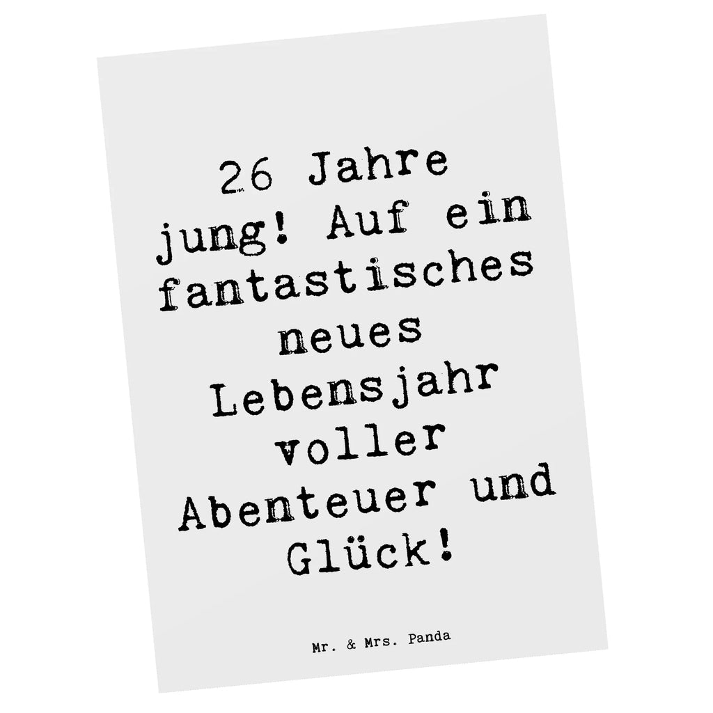 Postcard Saying 26 Jahre jung! Auf ein fantastisches neues Lebensjahr voller Abenteuer und Glück! Karte, Geburtstagskarte, Ansichtskarten, Dankeskarte, Ansichtskarte, Postkarte, Grußkarte, Einladungskarten Geburtstag, Einladung, Geschenkkarte, Einladung Geburtstag, Einladungskarte, Geburtstag, Geburtstagsgeschenk, Geschenk