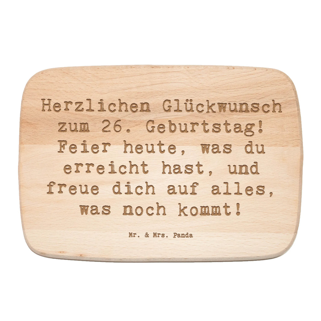 Śniadaniowa deska Przysłowie Herzlichen Glückwunsch zum 26. Geburtstag! Feier heute, was du erreicht hast, und freue dich auf alles, was noch kommt! Urodziny, prezent urodzinowy, prezent