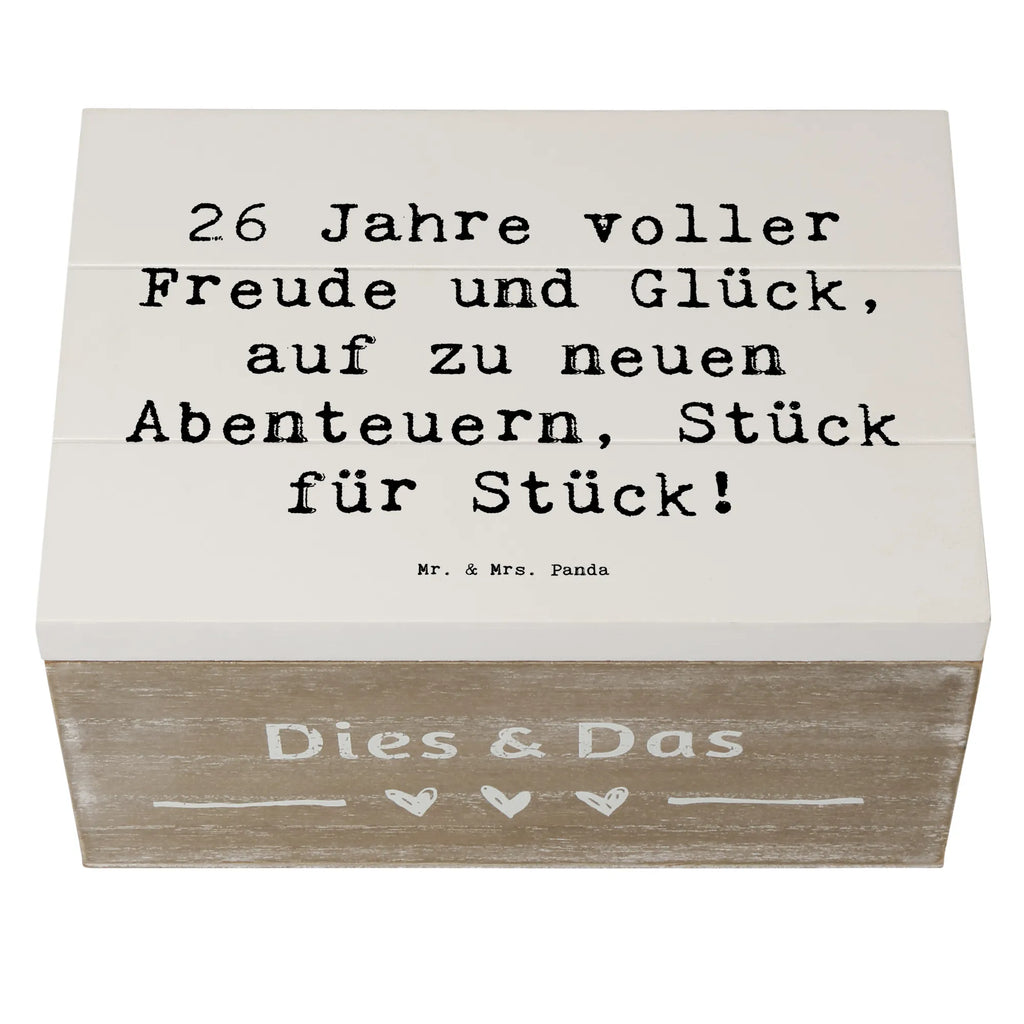 Holzkiste Spruch 26. Geburtstag Abenteuer Schatulle, Holzkiste, Erinnerungskiste, XXL, Truhe, Geschenkdose, Geschenkbox, Schatzkiste, Aufbewahrungsbox, Dekokiste, Erinnerungsbox, Kiste, Geburtstag, Geburtstagsgeschenk, Geschenk