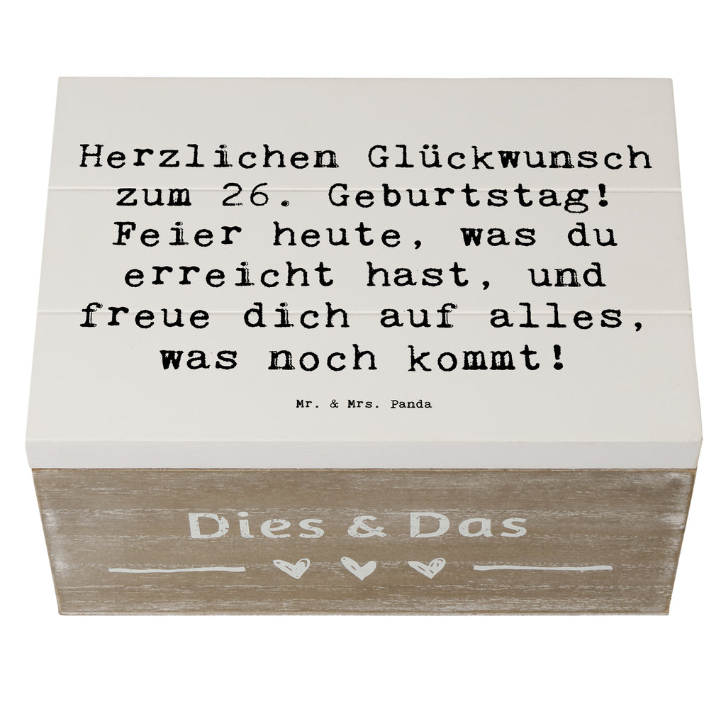 Holzkiste Spruch 26. Geburtstag Schatulle, Schatzkiste, Holzkiste, Erinnerungskiste, Kiste, Erinnerungsbox, Truhe, Geschenkdose, Geschenkbox, Aufbewahrungsbox, XXL, Dekokiste, Geburtstag, Geburtstagsgeschenk, Geschenk