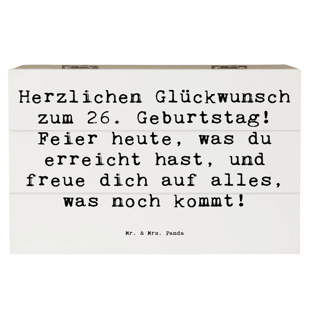 Holzkiste Spruch 26. Geburtstag Schatulle, Schatzkiste, Holzkiste, Erinnerungskiste, Kiste, Erinnerungsbox, Truhe, Geschenkdose, Geschenkbox, Aufbewahrungsbox, XXL, Dekokiste, Geburtstag, Geburtstagsgeschenk, Geschenk