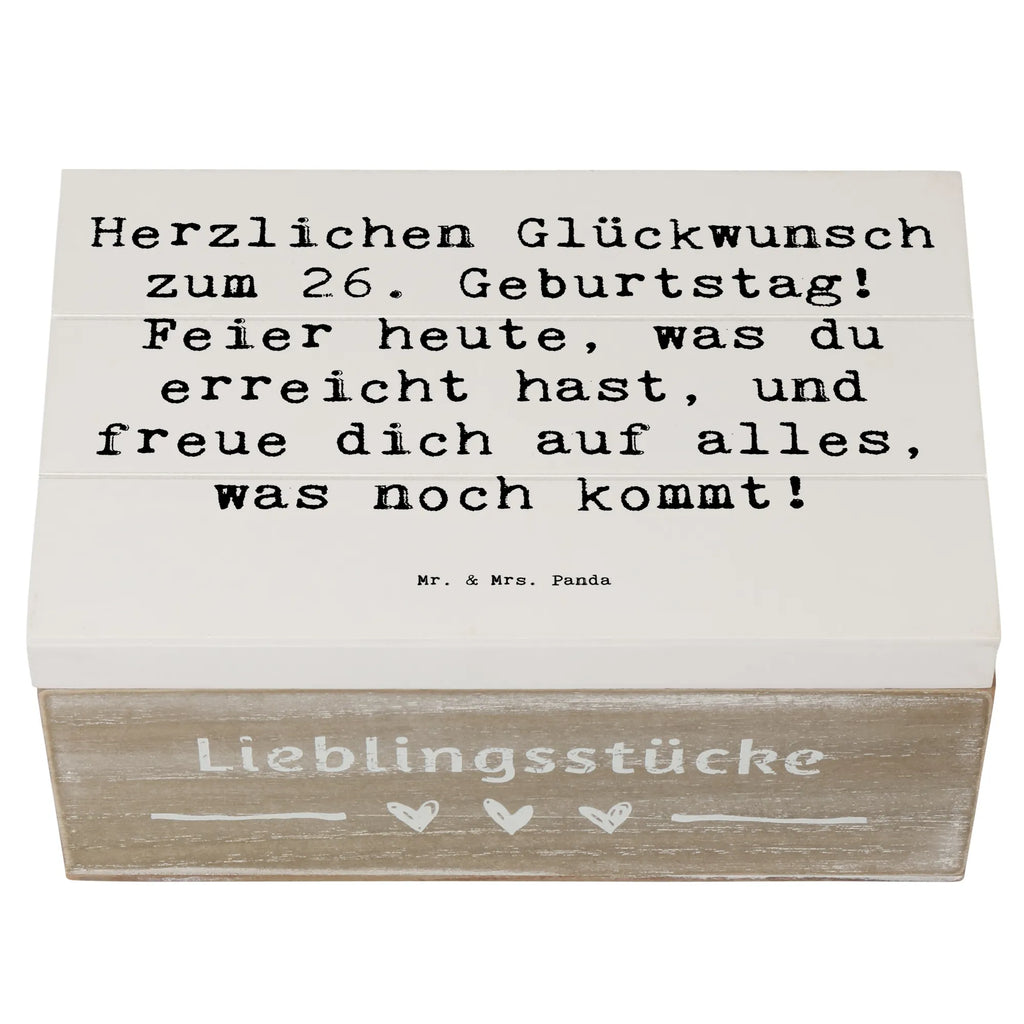 Holzkiste Spruch 26. Geburtstag Schatulle, Schatzkiste, Holzkiste, Erinnerungskiste, Kiste, Erinnerungsbox, Truhe, Geschenkdose, Geschenkbox, Aufbewahrungsbox, XXL, Dekokiste, Geburtstag, Geburtstagsgeschenk, Geschenk