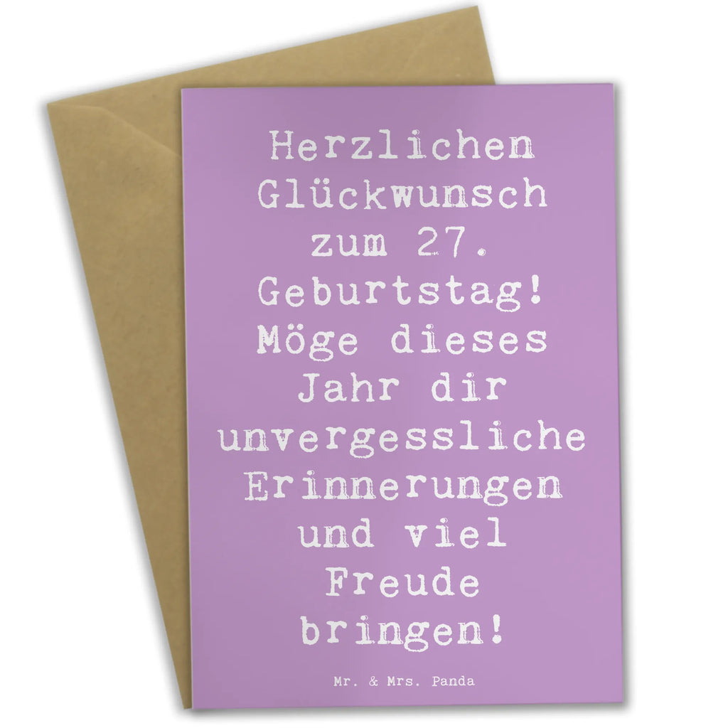 Grußkarte Spruch 27. Geburtstag Grußkarte, Ansichtskarten, Glückwunschkarte, Hochzeitskarte, Karte, Einladungskarte, Klappkarte, Geburtstagskarte, Geburtstag, Geburtstagsgeschenk, Geschenk