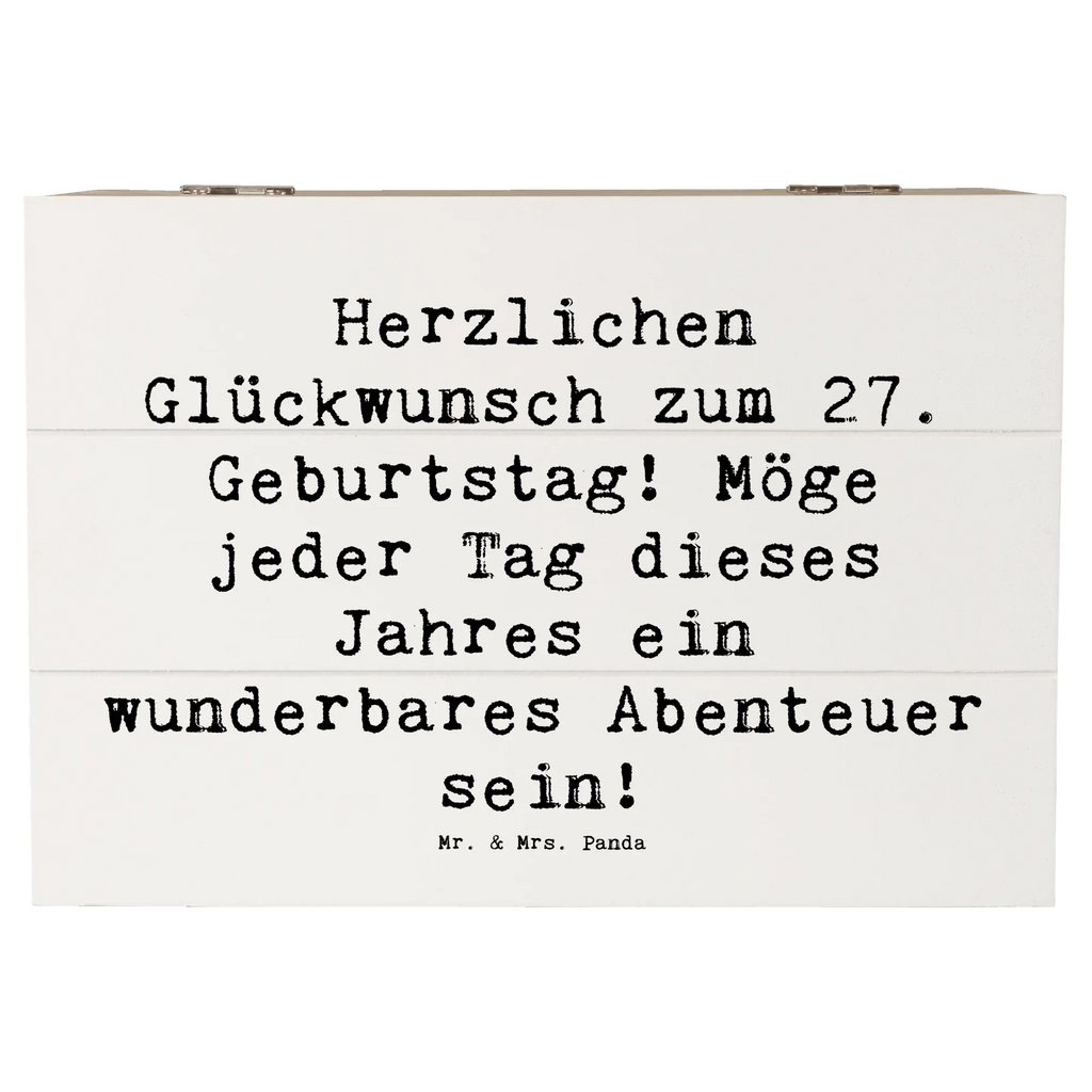Holzkiste Spruch 27. Geburtstag Abenteuer Geschenkdose, Truhe, Kiste, Erinnerungskiste, Schatzkiste, Holzkiste, Geschenkbox, Dekokiste, Aufbewahrungsbox, XXL, Erinnerungsbox, Schatulle, Geburtstag, Geburtstagsgeschenk, Geschenk
