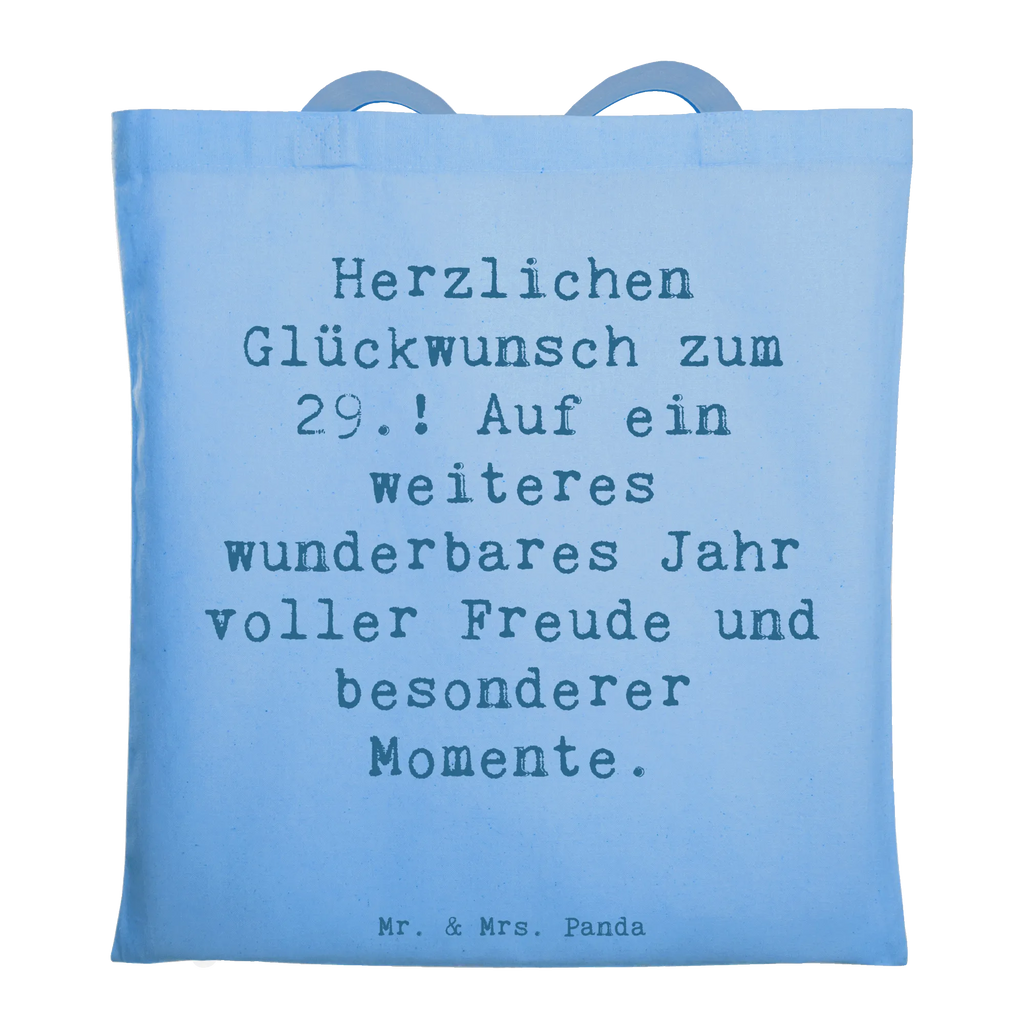 Tote bag Saying Herzlichen Glückwunsch zum 29.! Auf ein weiteres wunderbares Jahr voller Freude und besonderer Momente. Beuteltasche, Beutel, Einkaufstasche, Jutebeutel, Stoffbeutel, Tasche, Shopper, Umhängetasche, Strandtasche, Schultertasche, Stofftasche, Tragetasche, Badetasche, Jutetasche, Einkaufstüte, Laptoptasche, Geburtstag, Geburtstagsgeschenk, Geschenk