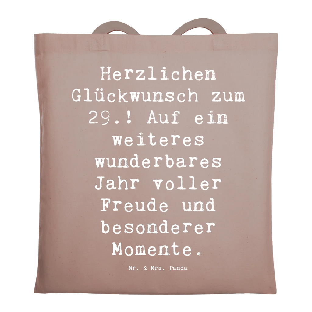 Tote bag Saying Herzlichen Glückwunsch zum 29.! Auf ein weiteres wunderbares Jahr voller Freude und besonderer Momente. Beuteltasche, Beutel, Einkaufstasche, Jutebeutel, Stoffbeutel, Tasche, Shopper, Umhängetasche, Strandtasche, Schultertasche, Stofftasche, Tragetasche, Badetasche, Jutetasche, Einkaufstüte, Laptoptasche, Geburtstag, Geburtstagsgeschenk, Geschenk