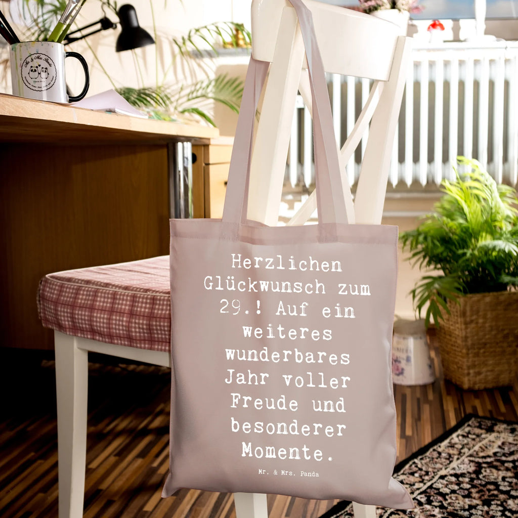 Tote bag Saying Herzlichen Glückwunsch zum 29.! Auf ein weiteres wunderbares Jahr voller Freude und besonderer Momente. Beuteltasche, Beutel, Einkaufstasche, Jutebeutel, Stoffbeutel, Tasche, Shopper, Umhängetasche, Strandtasche, Schultertasche, Stofftasche, Tragetasche, Badetasche, Jutetasche, Einkaufstüte, Laptoptasche, Geburtstag, Geburtstagsgeschenk, Geschenk