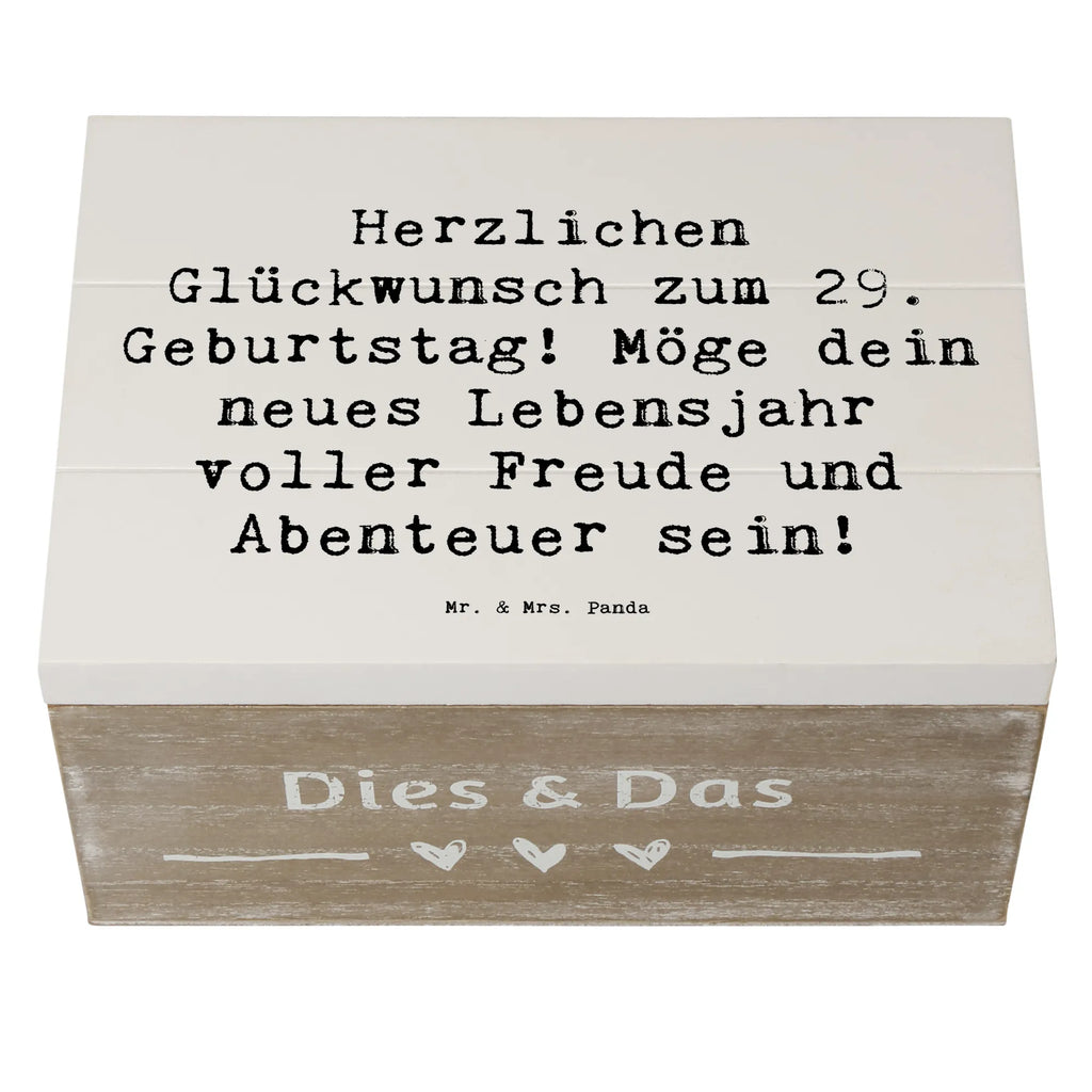 Holzkiste Spruch 29. Geburtstag Glückwunsch Erinnerungsbox, Geschenkdose, Geschenkbox, Truhe, Dekokiste, Erinnerungskiste, Kiste, XXL, Holzkiste, Schatzkiste, Schatulle, Aufbewahrungsbox, Geburtstag, Geburtstagsgeschenk, Geschenk