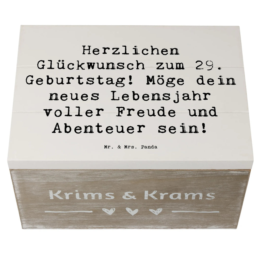 Holzkiste Spruch 29. Geburtstag Glückwunsch Erinnerungsbox, Geschenkdose, Geschenkbox, Truhe, Dekokiste, Erinnerungskiste, Kiste, XXL, Holzkiste, Schatzkiste, Schatulle, Aufbewahrungsbox, Geburtstag, Geburtstagsgeschenk, Geschenk