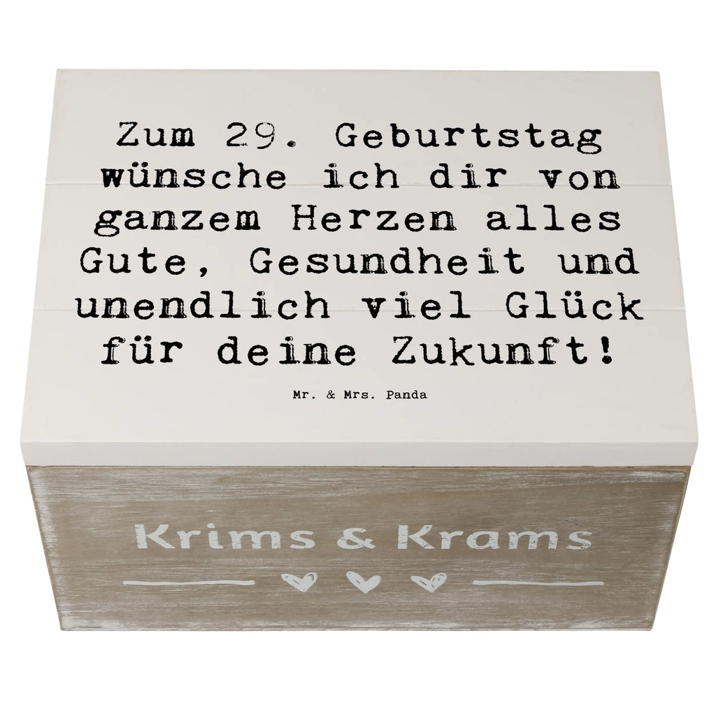 Holzkiste Spruch 29. Geburtstag Wünsche XXL, Schatulle, Geschenkbox, Erinnerungsbox, Geschenkdose, Schatzkiste, Holzkiste, Dekokiste, Kiste, Aufbewahrungsbox, Erinnerungskiste, Truhe, Geburtstag, Geburtstagsgeschenk, Geschenk