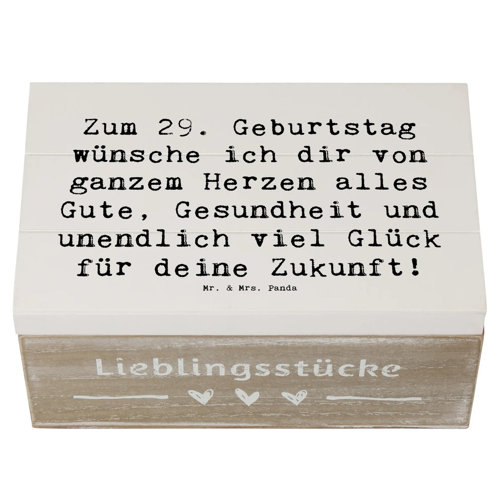 Holzkiste Spruch 29. Geburtstag Wünsche XXL, Schatulle, Geschenkbox, Erinnerungsbox, Geschenkdose, Schatzkiste, Holzkiste, Dekokiste, Kiste, Aufbewahrungsbox, Erinnerungskiste, Truhe, Geburtstag, Geburtstagsgeschenk, Geschenk