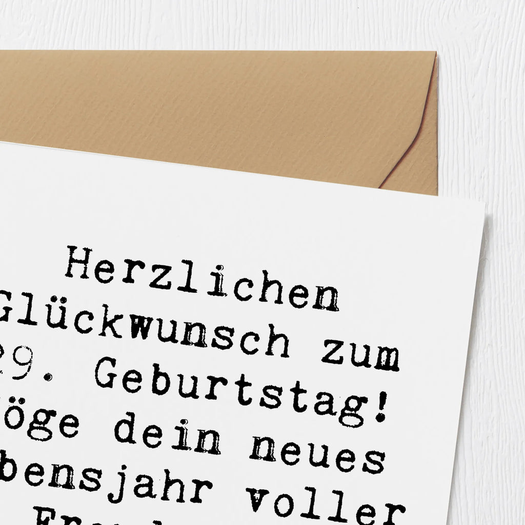 Deluxe Karte Spruch 29. Geburtstag Glückwunsch Karte, Hochwertige Klappkarte, Grußkarte, Klappkarte, Glückwunschkarte, Hochwertige Grußkarte, Einladungskarte, Hochzeitskarte, Geburtstagskarte, Geburtstag, Geburtstagsgeschenk, Geschenk
