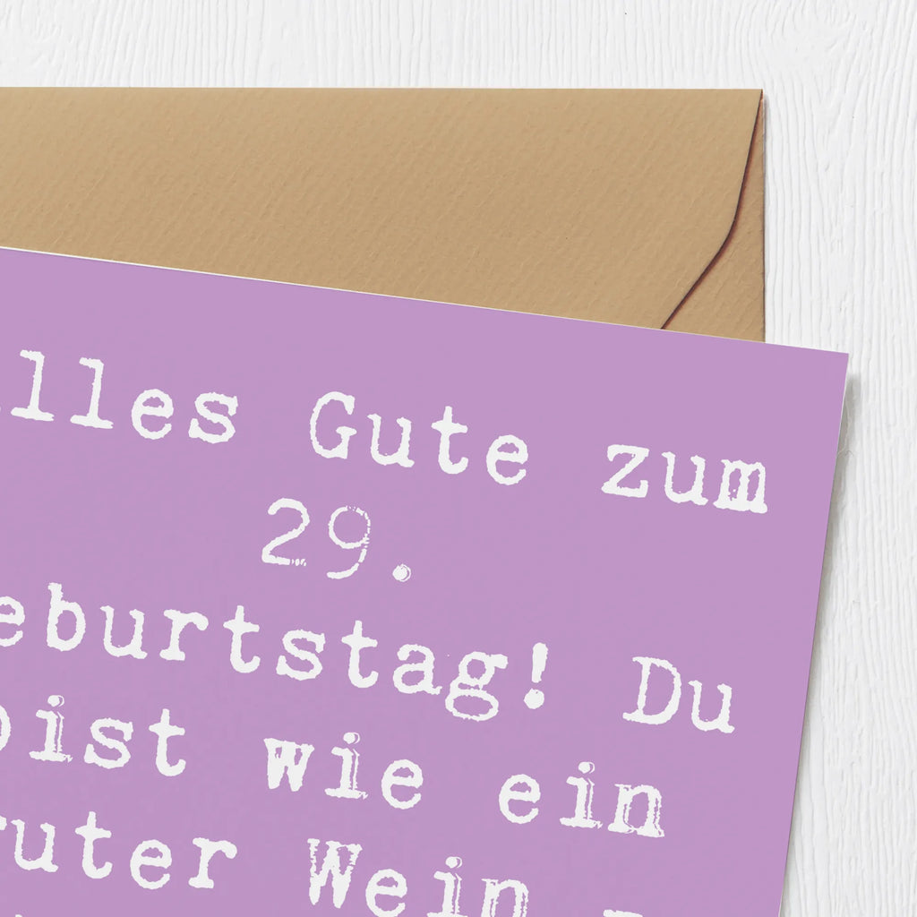 Deluxe Karte Spruch 29. Geburtstag Glückwünsche Klappkarte, Hochwertige Grußkarte, Einladungskarte, Karte, Geburtstagskarte, Grußkarte, Hochwertige Klappkarte, Glückwunschkarte, Hochzeitskarte, Geburtstag, Geburtstagsgeschenk, Geschenk