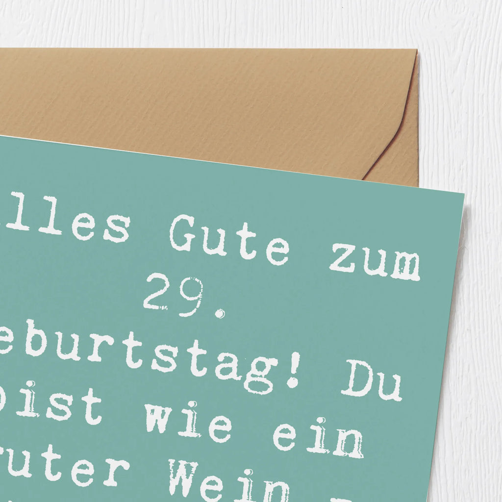 Deluxe Karte Spruch 29. Geburtstag Glückwünsche Klappkarte, Hochwertige Grußkarte, Einladungskarte, Karte, Geburtstagskarte, Grußkarte, Hochwertige Klappkarte, Glückwunschkarte, Hochzeitskarte, Geburtstag, Geburtstagsgeschenk, Geschenk