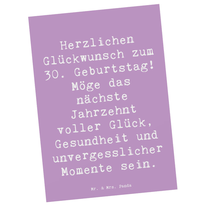 Postkarte Spruch 30. Geburtstag Feier