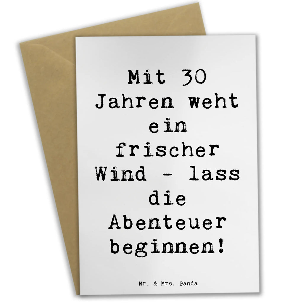 Greetings card Saying Mit 30 Jahren weht ein frischer Wind - lass die Abenteuer beginnen! Glückwunschkarte, Ansichtskarten, Einladungskarte, Hochzeitskarte, Klappkarte, Grußkarte, Geburtstagskarte, Karte, Geburtstag, Geburtstagsgeschenk, Geschenk