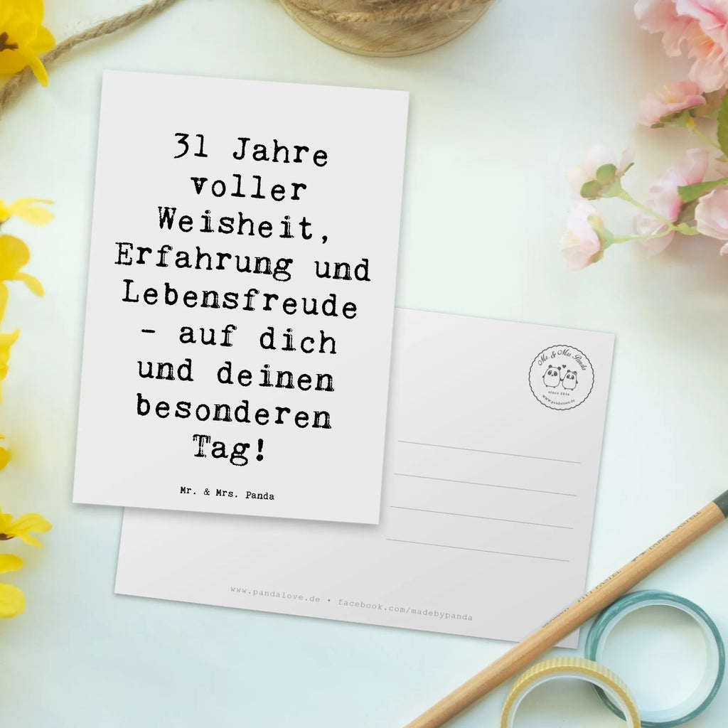 Postcard Saying 31 Jahre voller Weisheit, Erfahrung und Lebensfreude - auf dich und deinen besonderen Tag! Einladung Geburtstag, Geschenkkarte, Einladung, Karte, Ansichtskarten, Dankeskarte, Postkarte, Grußkarte, Geburtstagskarte, Ansichtskarte, Einladungskarten Geburtstag, Einladungskarte, Geburtstag, Geburtstagsgeschenk, Geschenk