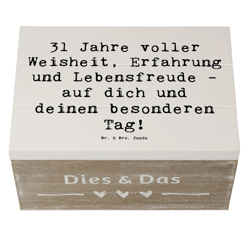 Holzkiste Spruch 31. Geburtstag Weisheit Geschenkbox, Schatulle, XXL, Kiste, Erinnerungsbox, Dekokiste, Holzkiste, Schatzkiste, Aufbewahrungsbox, Geschenkdose, Truhe, Erinnerungskiste, Geburtstag, Geburtstagsgeschenk, Geschenk