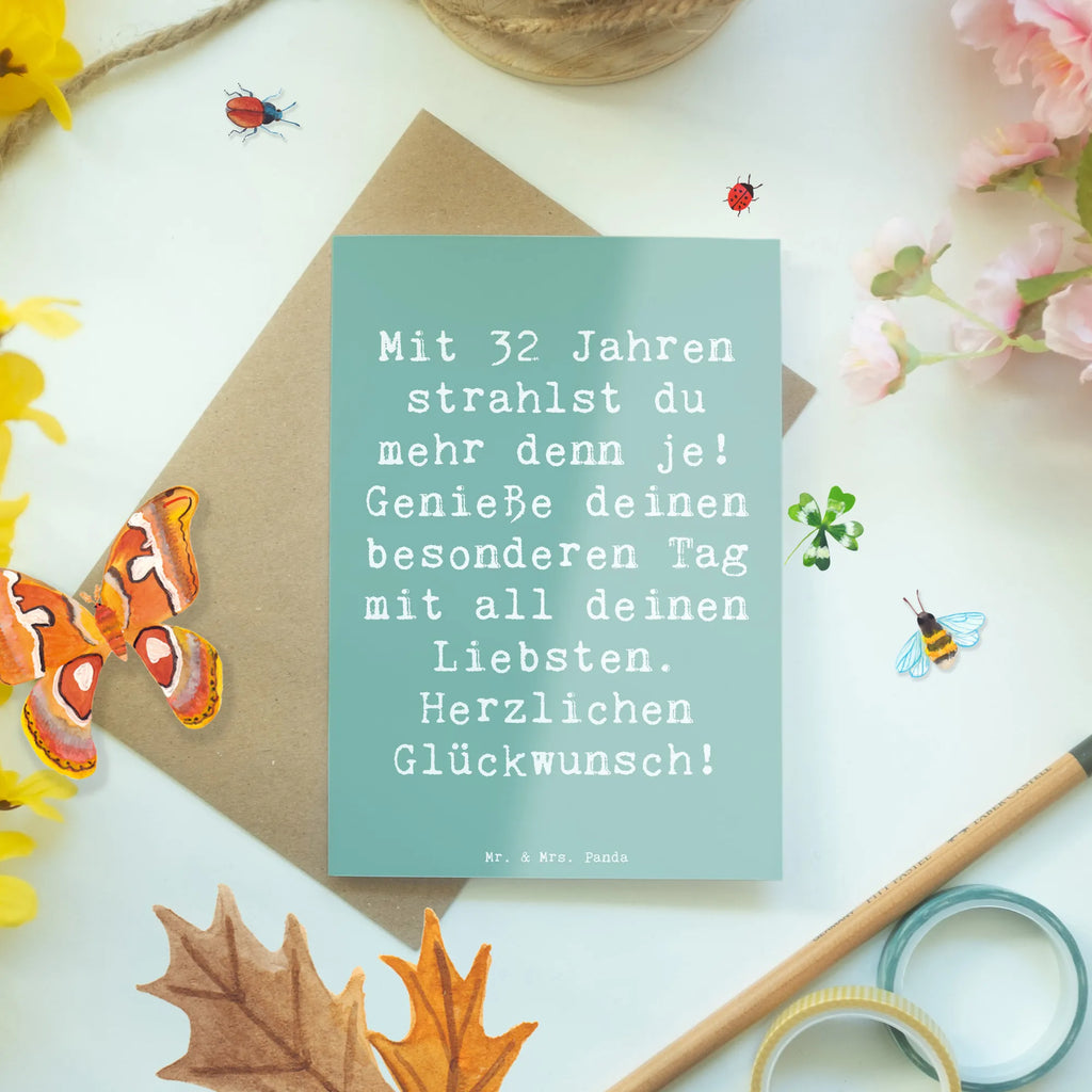 Grußkarte Spruch 32. Geburtstag Geburtstagskarte, Klappkarte, Grußkarte, Glückwunschkarte, Hochzeitskarte, Einladungskarte, Ansichtskarten, Karte, Geburtstag, Geburtstagsgeschenk, Geschenk
