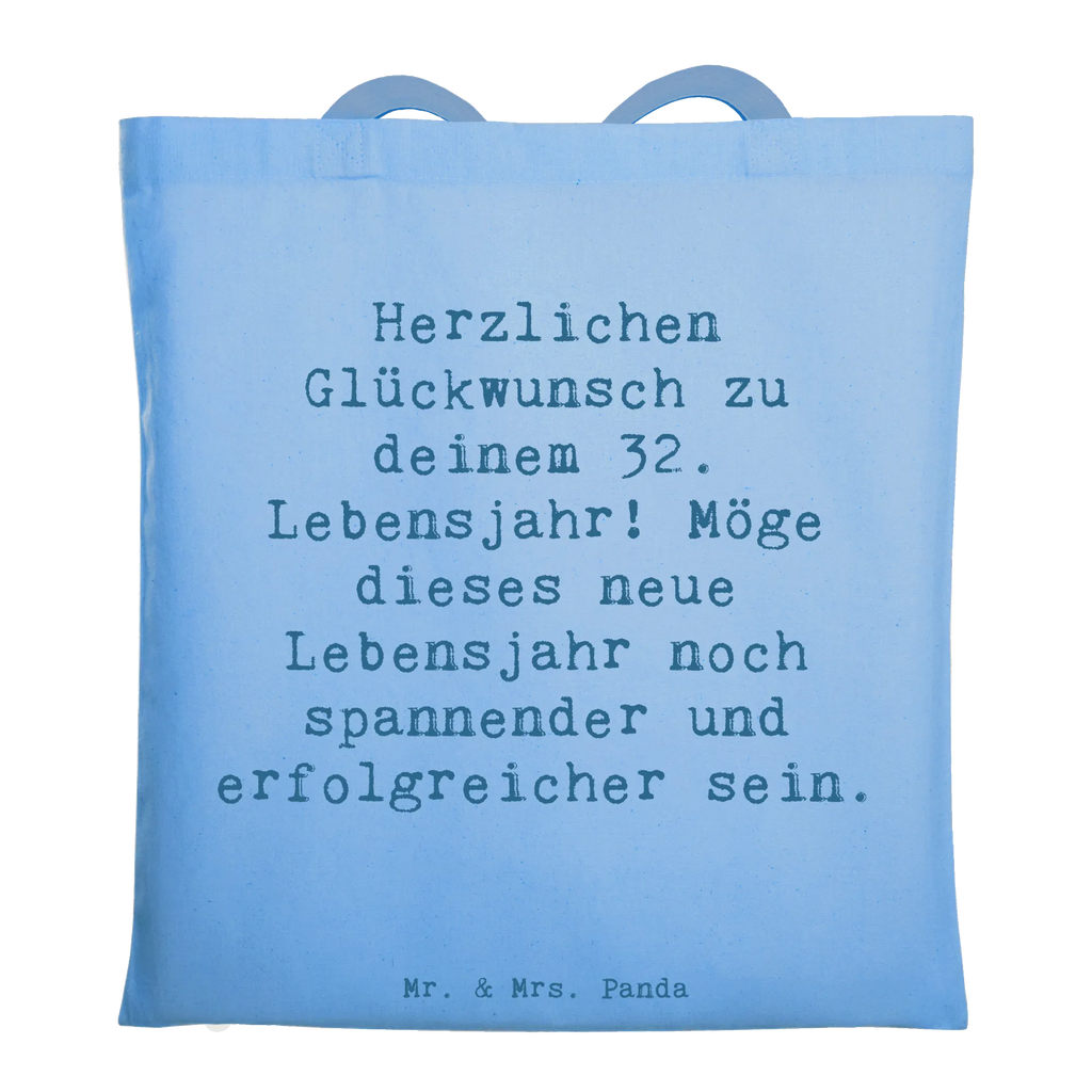 Tote bag Saying Herzlichen Glückwunsch zu deinem 32. Lebensjahr! Möge dieses neue Lebensjahr noch spannender und erfolgreicher sein. Beuteltasche, Beutel, Einkaufstasche, Jutebeutel, Stoffbeutel, Tasche, Shopper, Umhängetasche, Strandtasche, Schultertasche, Stofftasche, Tragetasche, Badetasche, Jutetasche, Einkaufstüte, Laptoptasche, Geburtstag, Geburtstagsgeschenk, Geschenk