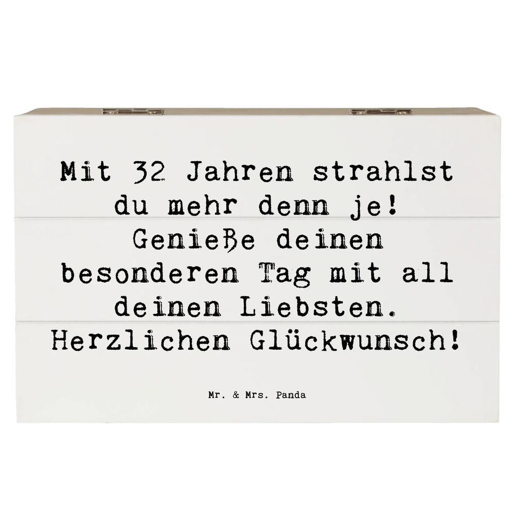 Holzkiste Spruch 32. Geburtstag Schatzkiste, Truhe, Dekokiste, Kiste, Erinnerungsbox, Holzkiste, Schatulle, XXL, Erinnerungskiste, Aufbewahrungsbox, Geschenkbox, Geschenkdose, Geburtstag, Geburtstagsgeschenk, Geschenk