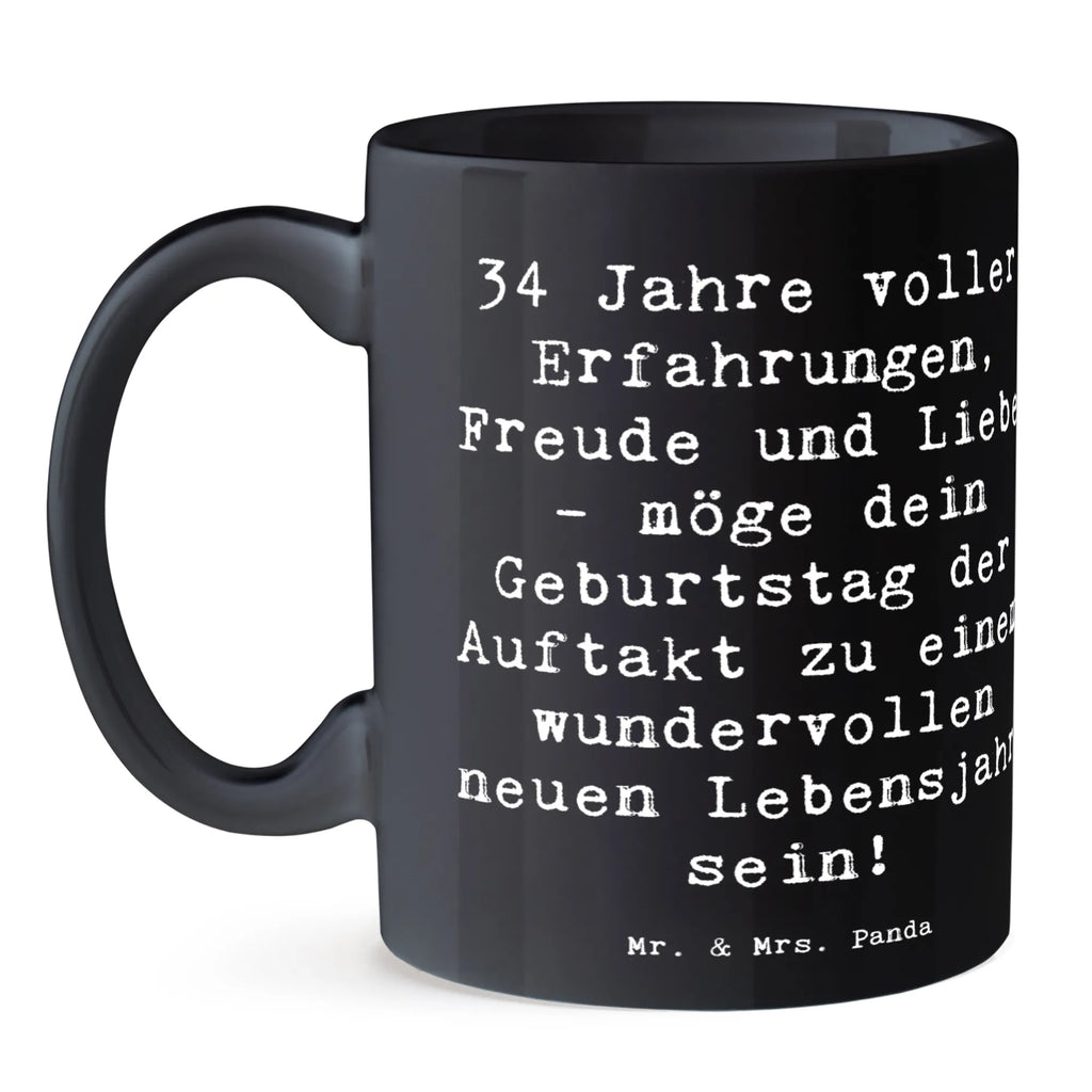 Tasse Spruch 34. Geburtstag Erlebnisse Teetasse, Keramiktasse, Tasse mit Zitaten, Geschenktasse, Tasse mit Motiven, Bürotasse, Tasse, Kaffeetasse, Porzellantasse, Geburtstag, Geburtstagsgeschenk, Geschenk