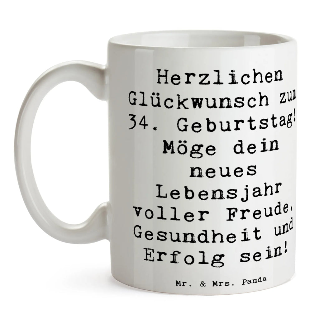 Tasse Spruch 34. Geburtstag Keramiktasse, Porzellantasse, Tasse, Tasse mit Motiven, Geschenktasse, Kaffeetasse, Teetasse, Tasse mit Zitaten, Bürotasse, Geburtstag, Geburtstagsgeschenk, Geschenk