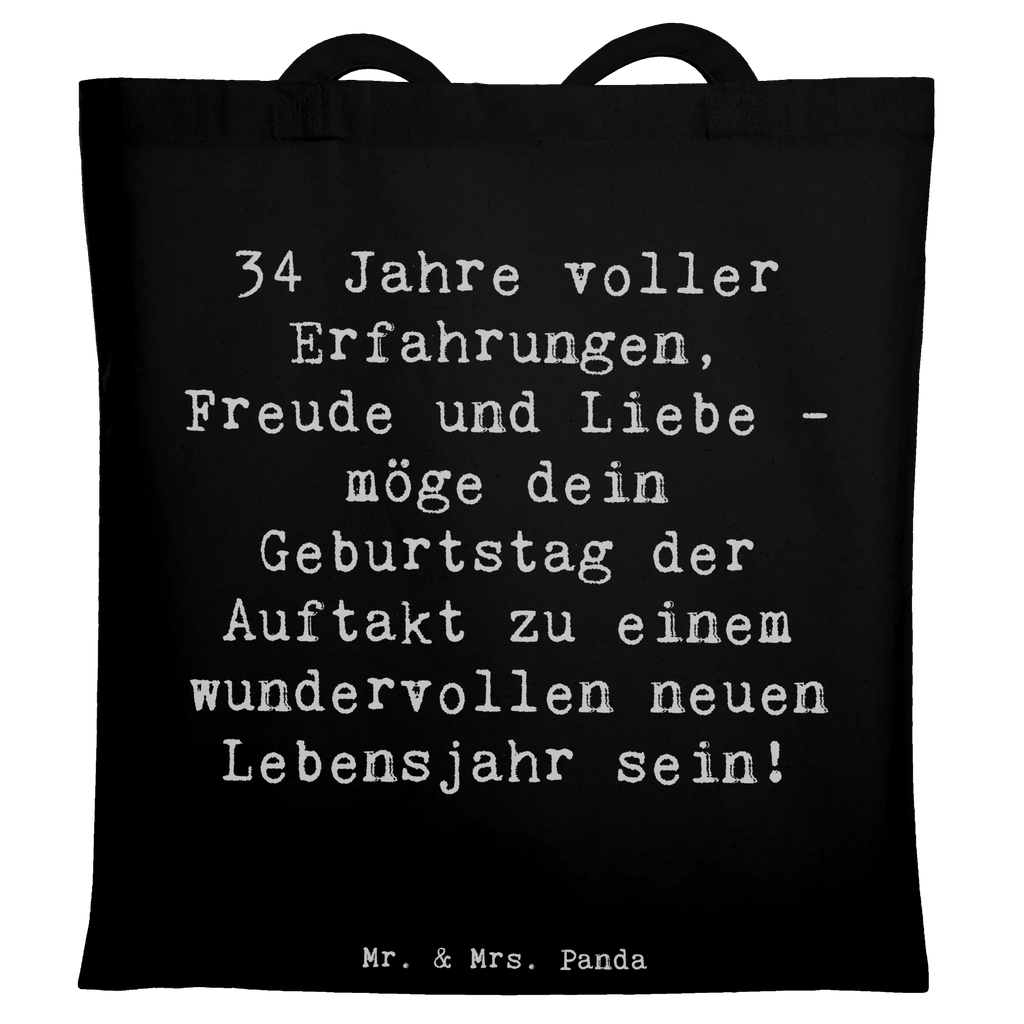 Tragetasche Spruch 34. Geburtstag Erlebnisse Beuteltasche, Beutel, Einkaufstasche, Jutebeutel, Stoffbeutel, Tasche, Shopper, Umhängetasche, Strandtasche, Schultertasche, Stofftasche, Tragetasche, Badetasche, Jutetasche, Einkaufstüte, Laptoptasche, Geburtstag, Geburtstagsgeschenk, Geschenk