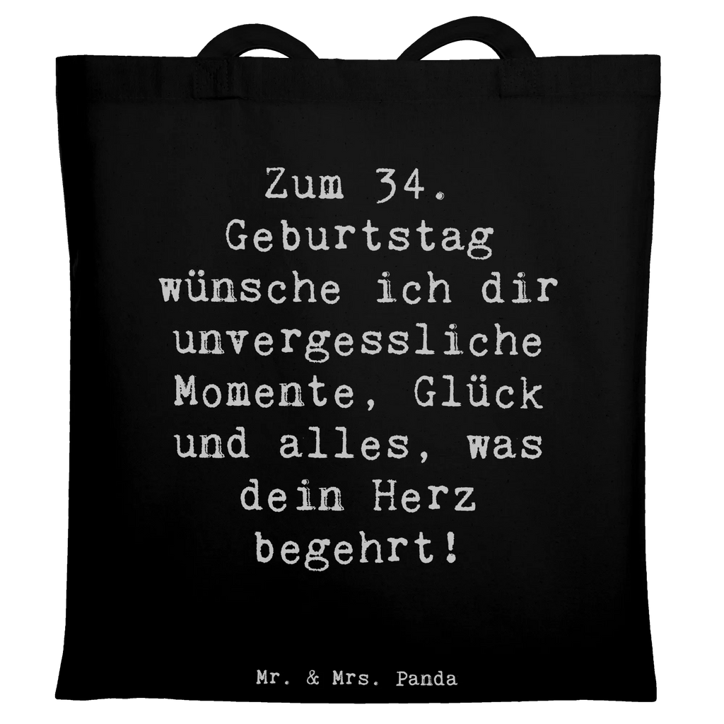 Tragetasche Spruch 34. Geburtstag Glückwünsche Beuteltasche, Beutel, Einkaufstasche, Jutebeutel, Stoffbeutel, Tasche, Shopper, Umhängetasche, Strandtasche, Schultertasche, Stofftasche, Tragetasche, Badetasche, Jutetasche, Einkaufstüte, Laptoptasche, Geburtstag, Geburtstagsgeschenk, Geschenk