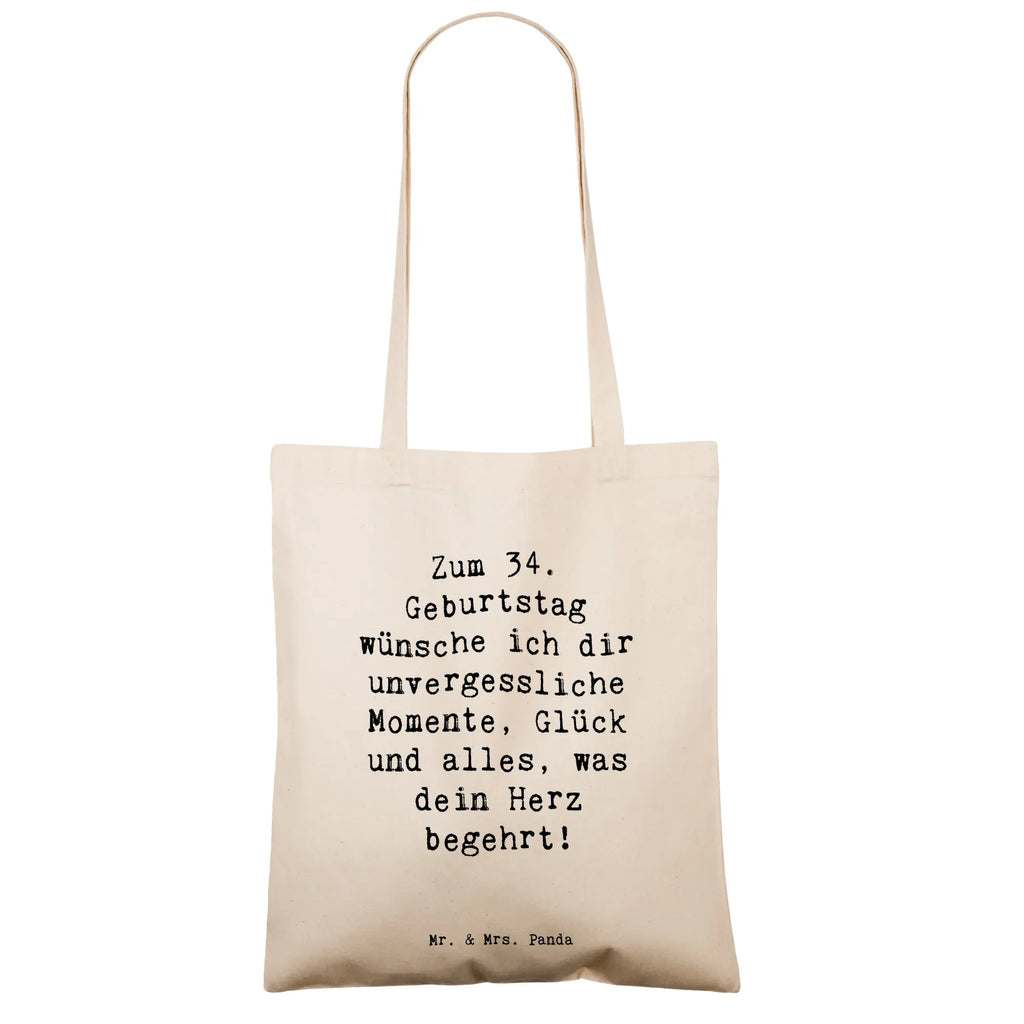 Tragetasche Spruch 34. Geburtstag Glückwünsche Beuteltasche, Beutel, Einkaufstasche, Jutebeutel, Stoffbeutel, Tasche, Shopper, Umhängetasche, Strandtasche, Schultertasche, Stofftasche, Tragetasche, Badetasche, Jutetasche, Einkaufstüte, Laptoptasche, Geburtstag, Geburtstagsgeschenk, Geschenk