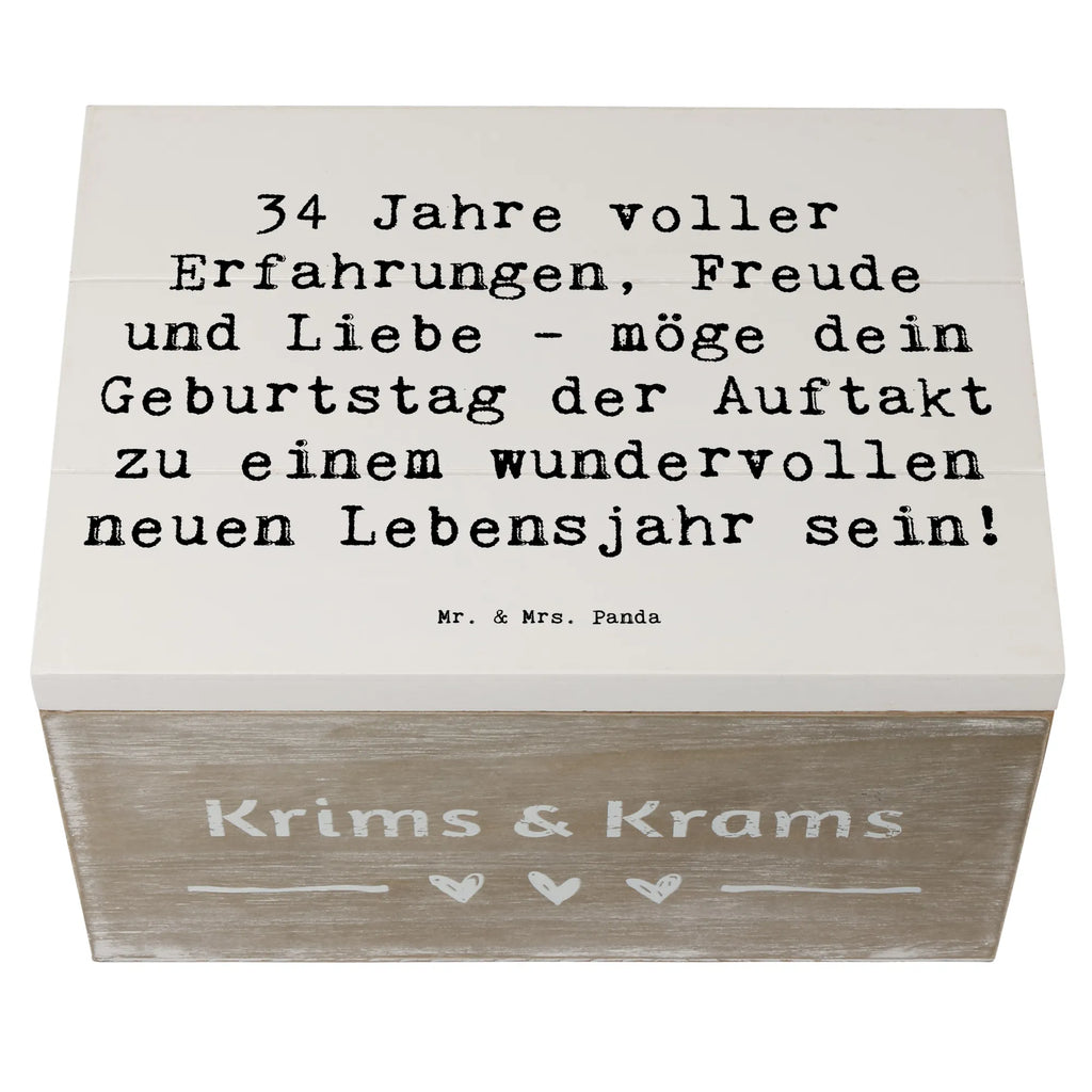 Holzkiste Spruch 34. Geburtstag Erlebnisse Holzkiste, Kiste, XXL, Erinnerungskiste, Geschenkbox, Dekokiste, Truhe, Schatzkiste, Erinnerungsbox, Schatulle, Geschenkdose, Aufbewahrungsbox, Geburtstag, Geburtstagsgeschenk, Geschenk
