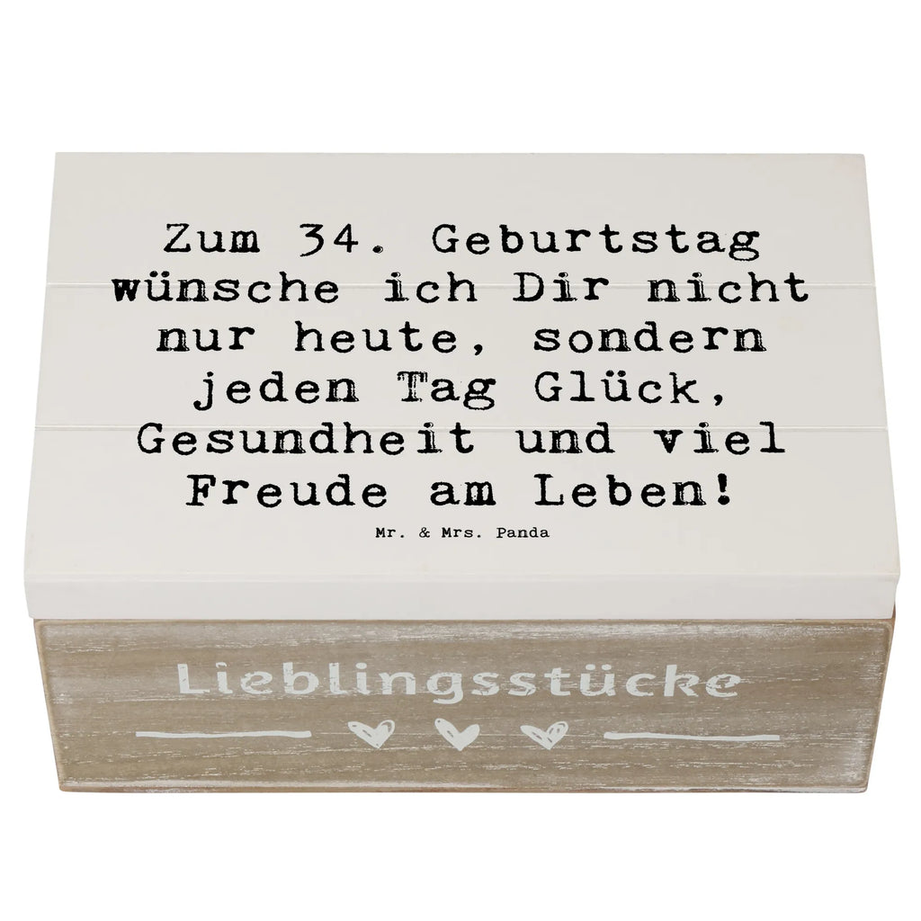 Holzkiste Spruch 34. Geburtstag Schatzkiste, Geschenkdose, Erinnerungsbox, Geschenkbox, Schatulle, Truhe, Erinnerungskiste, Kiste, Holzkiste, Dekokiste, XXL, Aufbewahrungsbox, Geburtstag, Geburtstagsgeschenk, Geschenk