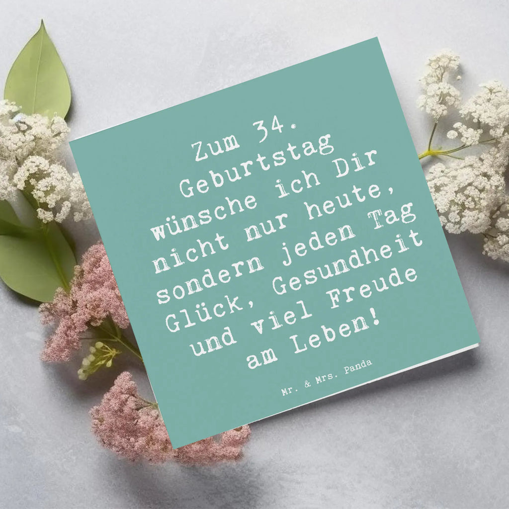 Deluxe Karte Spruch 34. Geburtstag Karte, Glückwunschkarte, Grußkarte, Hochzeitskarte, Hochwertige Grußkarte, Hochwertige Klappkarte, Einladungskarte, Klappkarte, Geburtstagskarte, Geburtstag, Geburtstagsgeschenk, Geschenk
