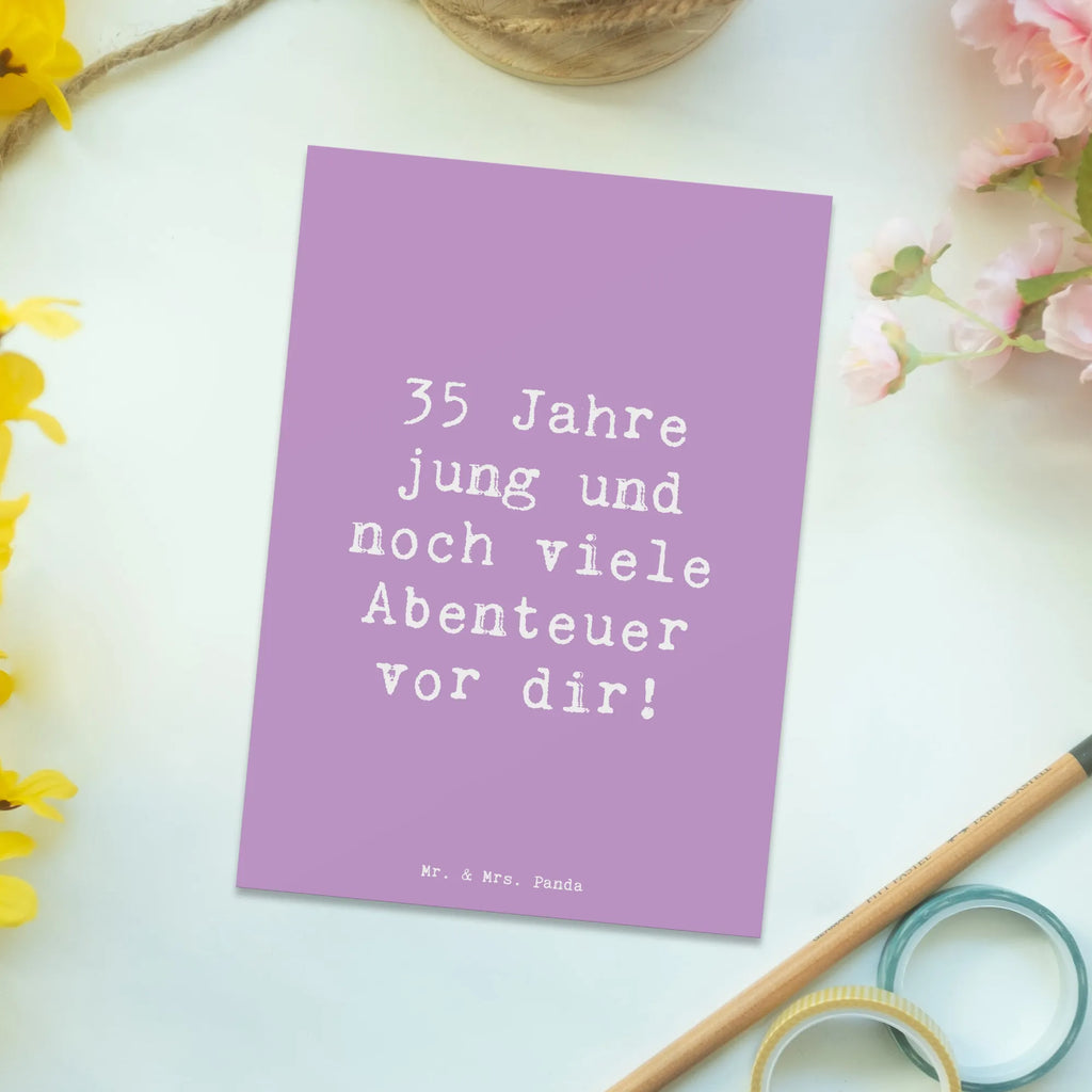 Postkarte Spruch 35. Geburtstag Abenteuer Einladungskarte, Grußkarte, Einladung Geburtstag, Karte, Dankeskarte, Ansichtskarten, Postkarte, Ansichtskarte, Einladungskarten Geburtstag, Geschenkkarte, Geburtstagskarte, Einladung, Geburtstag, Geburtstagsgeschenk, Geschenk