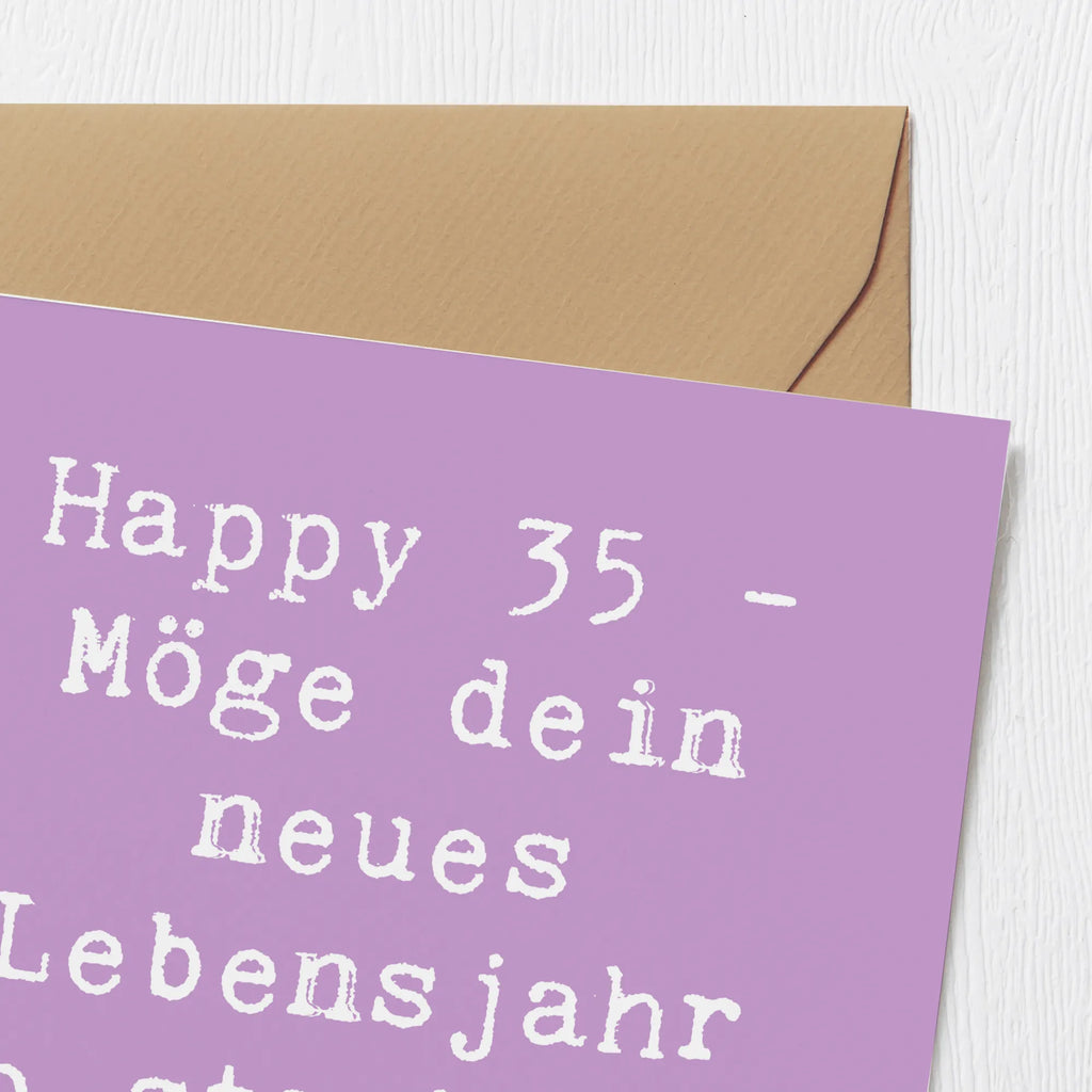 Deluxe Karte Spruch 35. Geburtstag Glückwünsche Glückwunschkarte, Grußkarte, Geburtstagskarte, Klappkarte, Hochzeitskarte, Karte, Einladungskarte, Hochwertige Grußkarte, Hochwertige Klappkarte, Geburtstag, Geburtstagsgeschenk, Geschenk