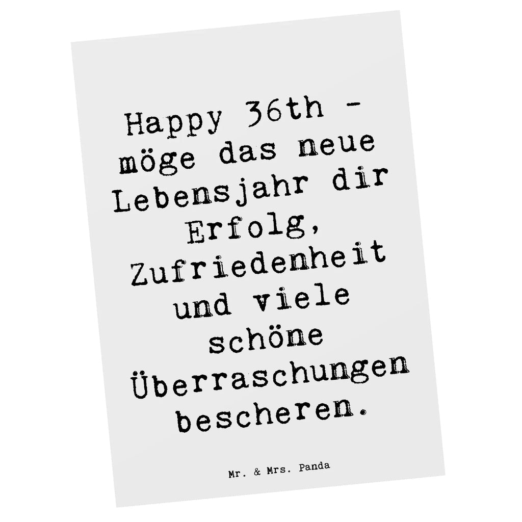 Postcard Saying Happy 36th - möge das neue Lebensjahr dir Erfolg, Zufriedenheit und viele schöne Überraschungen bescheren. Grußkarte, Postkarte, Einladungskarten Geburtstag, Einladung, Geburtstagskarte, Ansichtskarten, Einladung Geburtstag, Einladungskarte, Karte, Ansichtskarte, Dankeskarte, Geschenkkarte, Geburtstag, Geburtstagsgeschenk, Geschenk
