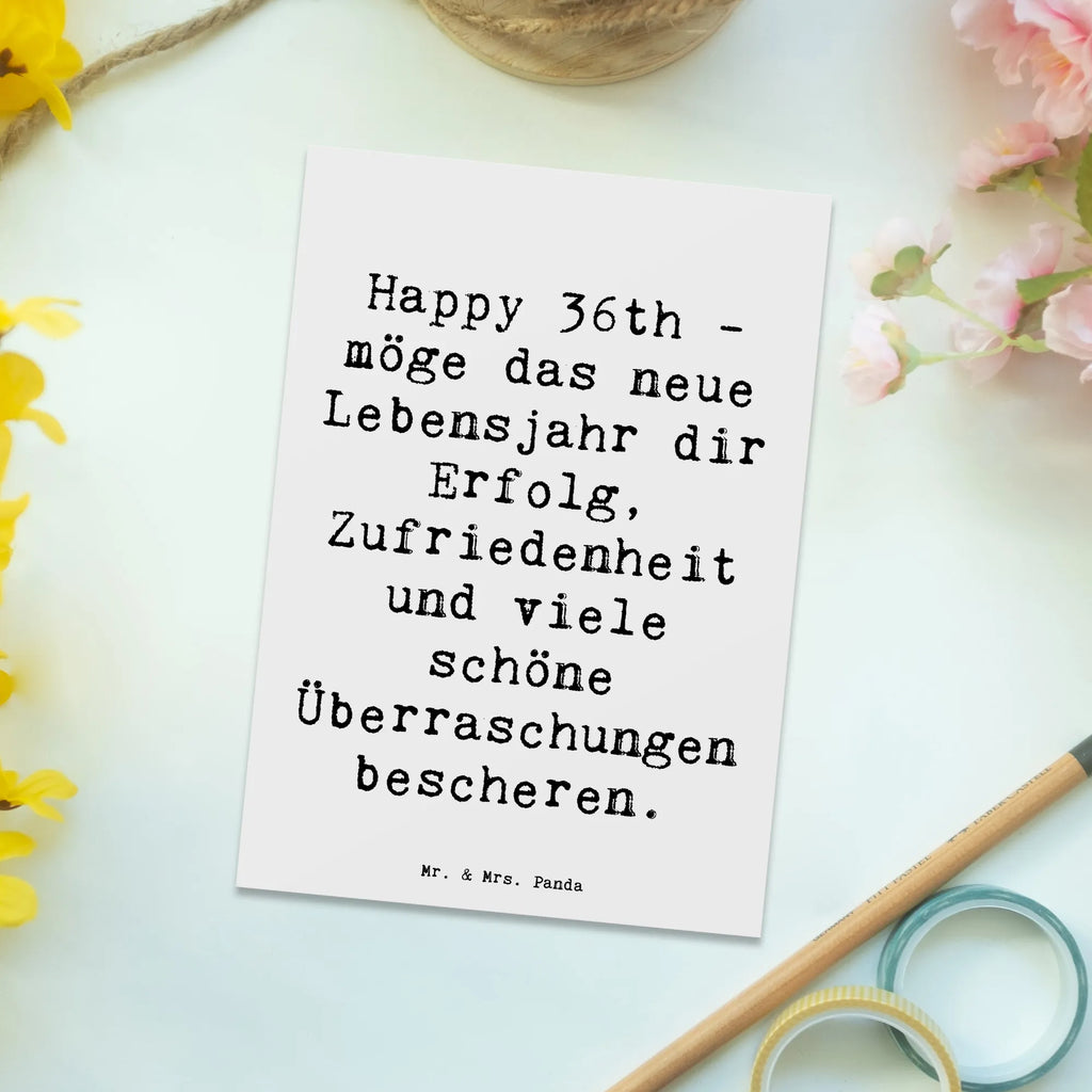 Postcard Saying Happy 36th - möge das neue Lebensjahr dir Erfolg, Zufriedenheit und viele schöne Überraschungen bescheren. Grußkarte, Postkarte, Einladungskarten Geburtstag, Einladung, Geburtstagskarte, Ansichtskarten, Einladung Geburtstag, Einladungskarte, Karte, Ansichtskarte, Dankeskarte, Geschenkkarte, Geburtstag, Geburtstagsgeschenk, Geschenk