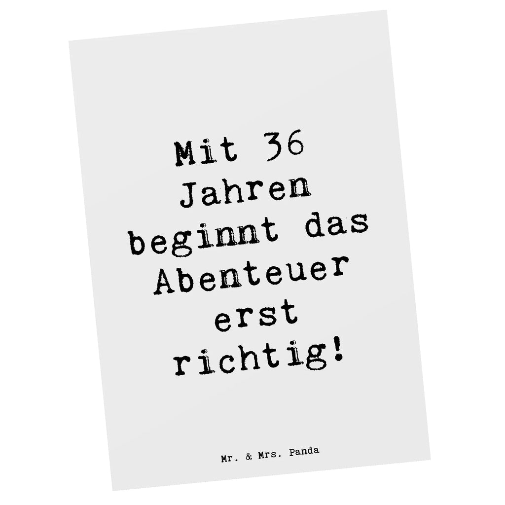 Postcard Saying Mit 36 Jahren beginnt das Abenteuer erst richtig! Dankeskarte, Karte, Ansichtskarte, Einladungskarten Geburtstag, Ansichtskarten, Postkarte, Einladungskarte, Einladung, Grußkarte, Geburtstagskarte, Einladung Geburtstag, Geschenkkarte, Geburtstag, Geburtstagsgeschenk, Geschenk