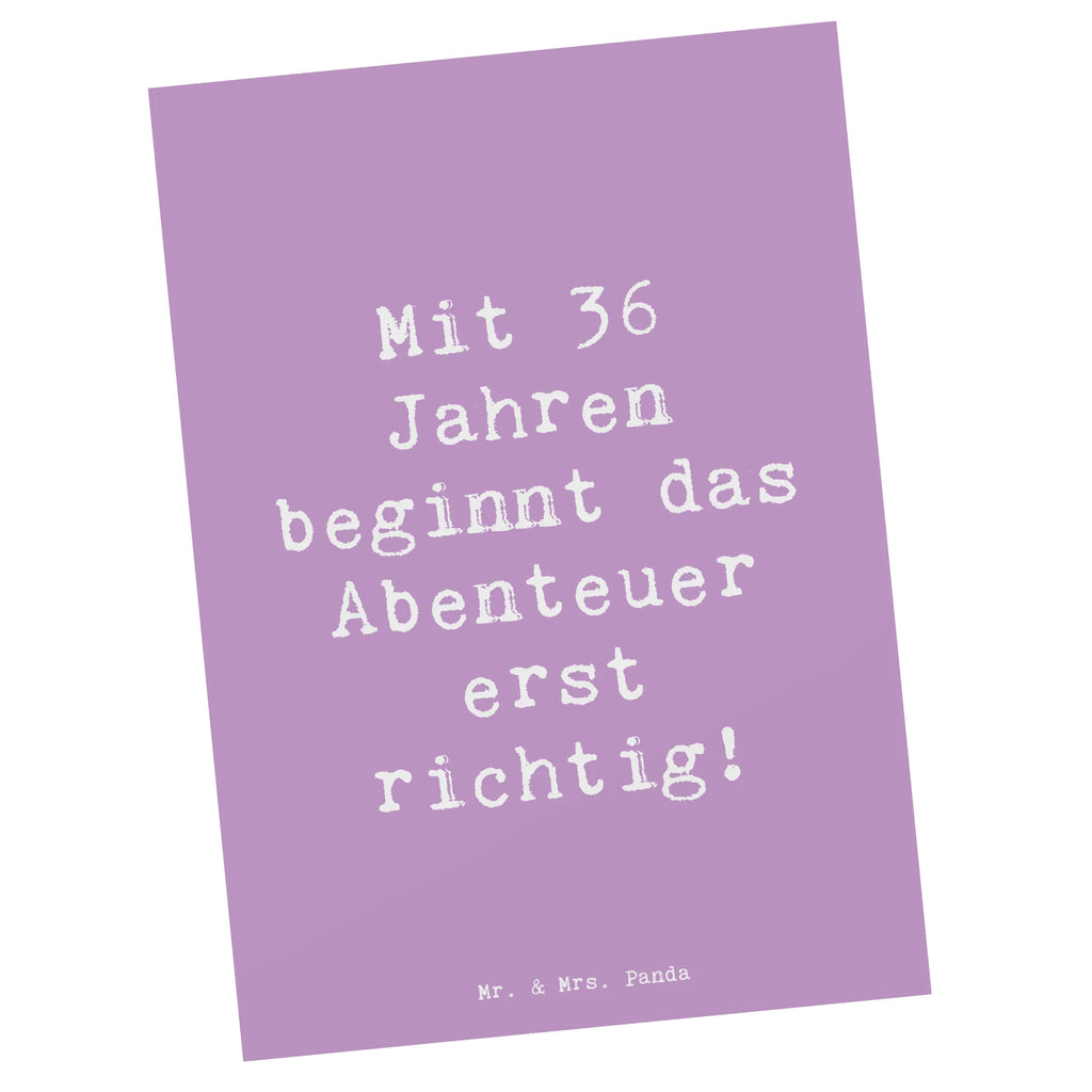 Postcard Saying Mit 36 Jahren beginnt das Abenteuer erst richtig! Dankeskarte, Karte, Ansichtskarte, Einladungskarten Geburtstag, Ansichtskarten, Postkarte, Einladungskarte, Einladung, Grußkarte, Geburtstagskarte, Einladung Geburtstag, Geschenkkarte, Geburtstag, Geburtstagsgeschenk, Geschenk