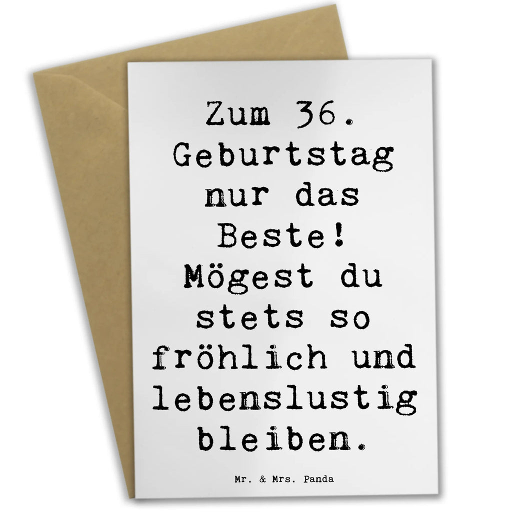 Grußkarte Spruch 36. Geburtstag Klappkarte, Grußkarte, Einladungskarte, Geburtstagskarte, Glückwunschkarte, Karte, Ansichtskarten, Hochzeitskarte, Geburtstag, Geburtstagsgeschenk, Geschenk