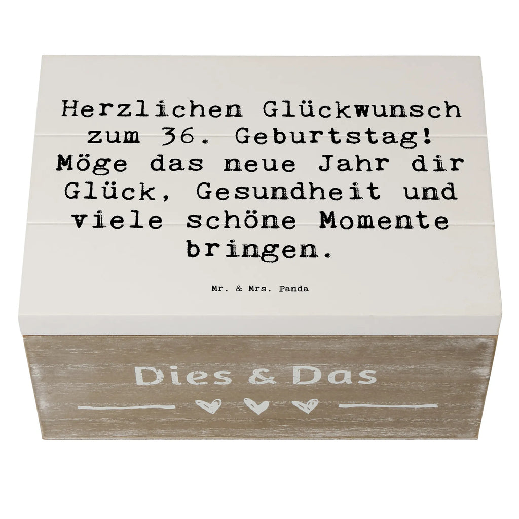Holzkiste Spruch 36. Geburtstag Glückwünsche Schatulle, Kiste, Truhe, Aufbewahrungsbox, Geschenkbox, Erinnerungsbox, Erinnerungskiste, XXL, Schatzkiste, Geschenkdose, Holzkiste, Dekokiste, Geburtstag, Geburtstagsgeschenk, Geschenk