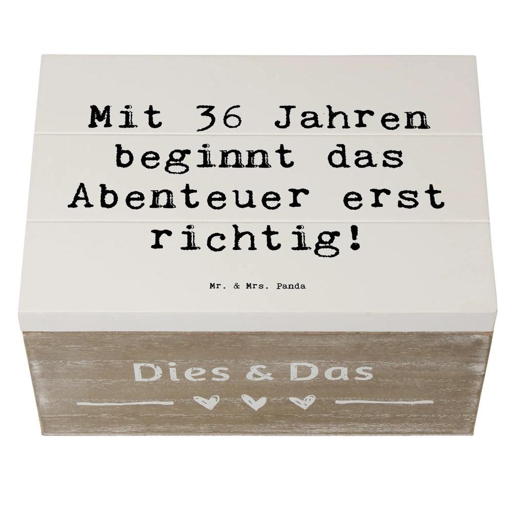 Holzkiste Spruch 36. Geburtstag Abenteuer Erinnerungskiste, Erinnerungsbox, Holzkiste, Geschenkbox, Aufbewahrungsbox, Geschenkdose, Dekokiste, Kiste, Schatulle, XXL, Truhe, Schatzkiste, Geburtstag, Geburtstagsgeschenk, Geschenk