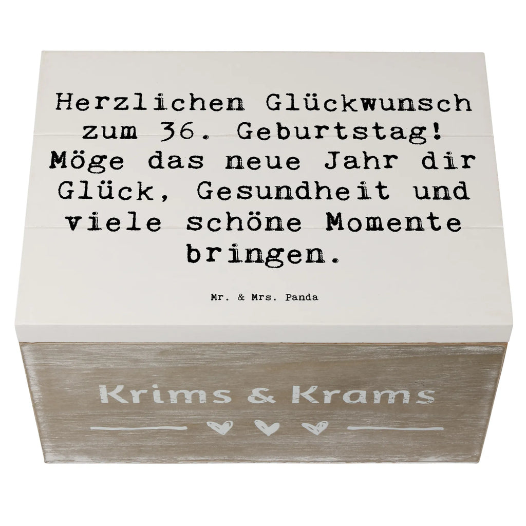 Holzkiste Spruch 36. Geburtstag Glückwünsche Schatulle, Kiste, Truhe, Aufbewahrungsbox, Geschenkbox, Erinnerungsbox, Erinnerungskiste, XXL, Schatzkiste, Geschenkdose, Holzkiste, Dekokiste, Geburtstag, Geburtstagsgeschenk, Geschenk
