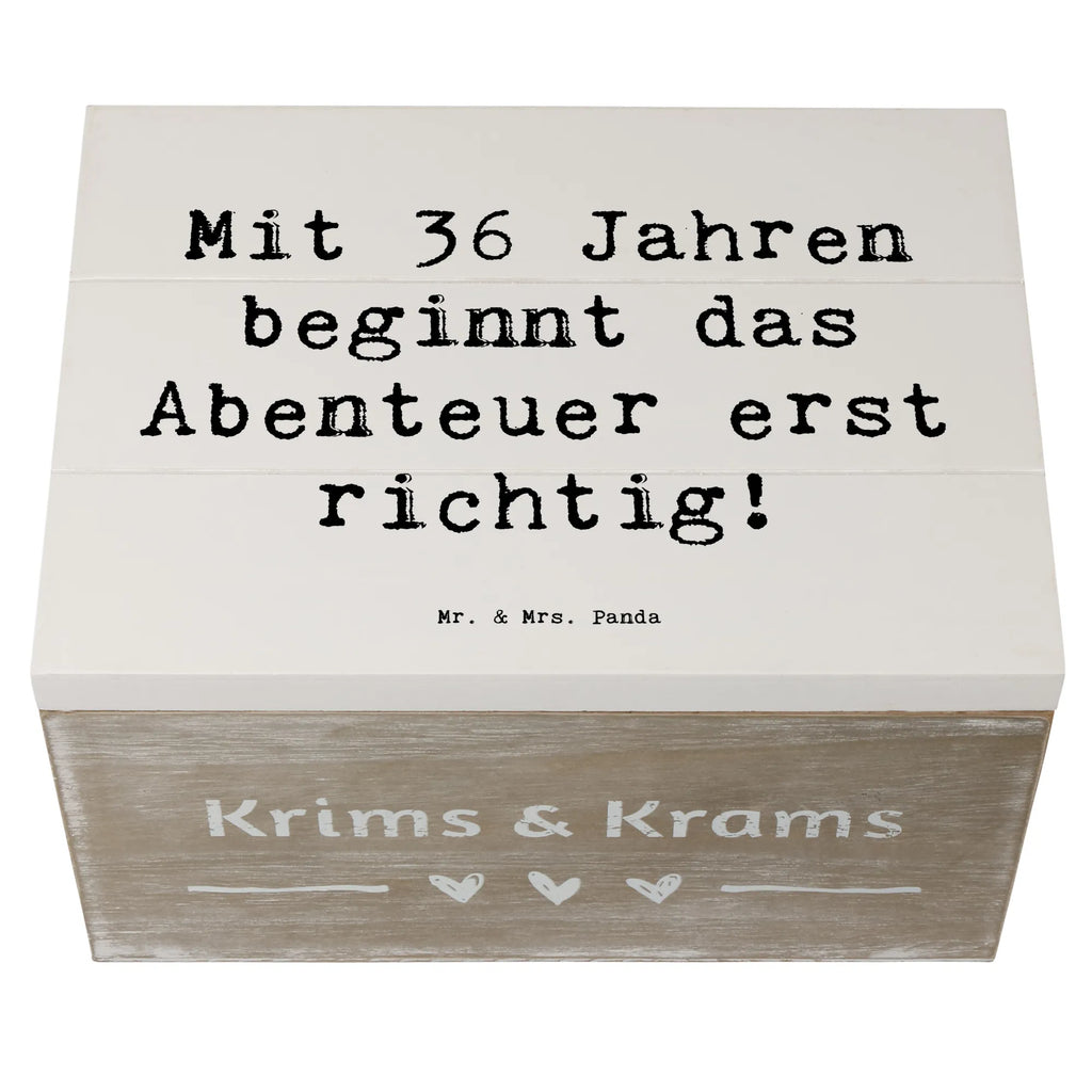 Holzkiste Spruch 36. Geburtstag Abenteuer Erinnerungskiste, Erinnerungsbox, Holzkiste, Geschenkbox, Aufbewahrungsbox, Geschenkdose, Dekokiste, Kiste, Schatulle, XXL, Truhe, Schatzkiste, Geburtstag, Geburtstagsgeschenk, Geschenk